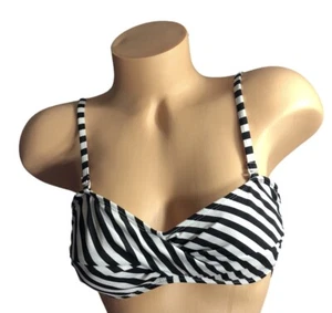 NEW Apt. 9 Black/White Twist Front Bandeau Bikini Swim Top Women’s XL. NWT $40 - Picture 1 of 2