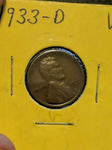 1933 D Lincoln Wheat Cent Penny Free Shipping - Picture 1 of 6