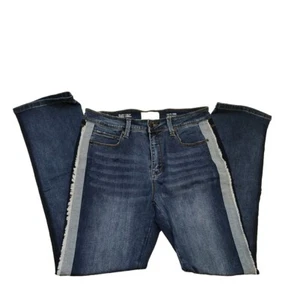 Lola Jeans Women Size 10 High Rise Straight Leg Raw Hem EU 31 Ombre Med Wash - Picture 1 of 11