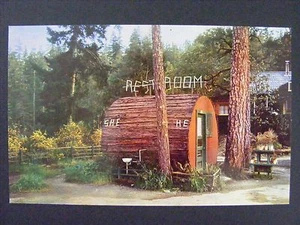 Garberville California He & She Grundy's Redwood Terrace Vintage Postcard 1960s - Picture 1 of 2