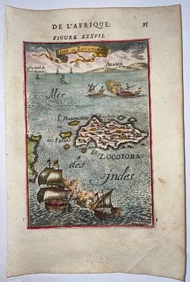 ARCHIPIÉLAGO SOCOTRA YEMEN 1683 A. MANESSON MAZO MAPA ANTIGUO EDICIÓN FRANCESA Foto 1 de 3