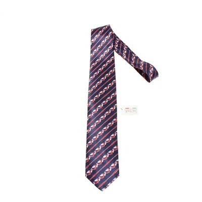 Corbata Italo Ferretti Nueva con Etiquetas en Rayas Abstractas Azul/Rojo 100% Seda Hecha en Italia Foto 1 de 4