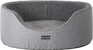 FEANDREA Dog Bed, Pet Bed, Reversible Cushion, 83 x 63 x 27 cm, Grey PGW32GG - Picture 1 of 4