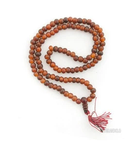 Buddhist Mala - Tibetan - Buddhist Necklace - Beads - Amber - 8 mm # 1995 - Picture 1 of 1