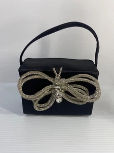 Borsa scatola farfalla nera con strass - Foto 1 di 14