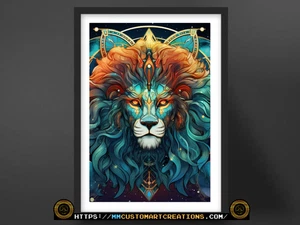 Leo Painting Poster | Zodiac Wall Art | Astrological Sign Decor | Great Gifts - Bild 1 von 10