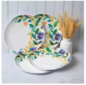 Set Of 4 : Melamine Dessert Plates 10” New - Picture 1 of 4