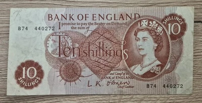 ENGLAND 10 Shillings 1960 P-373a GREAT BRITAIN United Kingdom UK used gebraucht - Bild 1 von 2