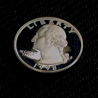 1998-S Stunning 90% Silver Dcam Proof Washington Quarter ~FREE SHIPPING! - Image 1 of 4