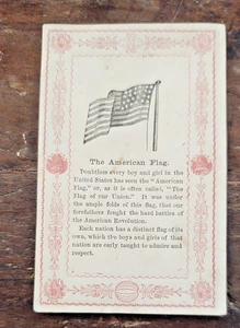 Antique Victorian Civil War 1863 American Flag Reward of Merit card - Picture 1 of 2