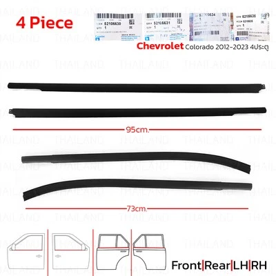 Juego de correas de puerta exteriores de 4 puertas para camioneta Chevrolet Colorado 2012-23 Foto 1 de 4