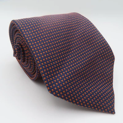 Corbata Brooks Brothers Seda Azul Naranja Cuadros 3.5" Ancho 60" Largo EE. UU. Foto 1 de 4