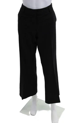 Pantalones de vestir Theory para mujer de lana con cremallera plisada forrados cónicos negros talla M Foto 1 de 4