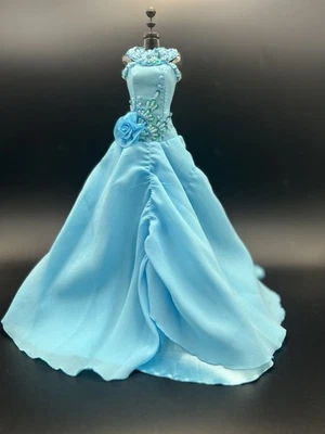 Original Barbie Dress Turquoise blue gown OOAK - Image 1 of 4