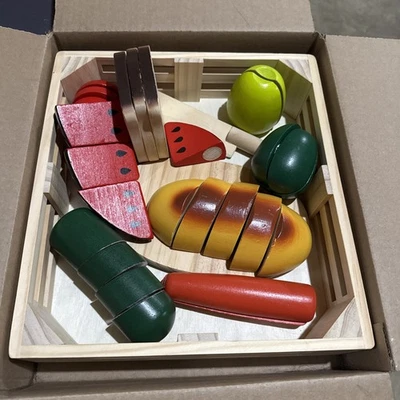 MELISSA & DOUG CORTAR Y REBANAR COMIDA DE JUEGO DE MADERA Preescolar Regreso al Cole Foto 1 de 2