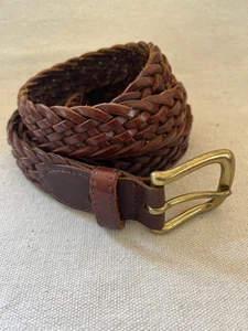 Cinturón Eddie Bauer Cuero Marrón Trenzado 1" Talla M 42" Longitud Total 142128 - Imagen 1 de 4