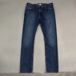 Eddie Bauer Jeans Mens 36x36 (Fits 36x33) Blue Straight Fit Stretch Denim Cotton - Picture 1 of 10