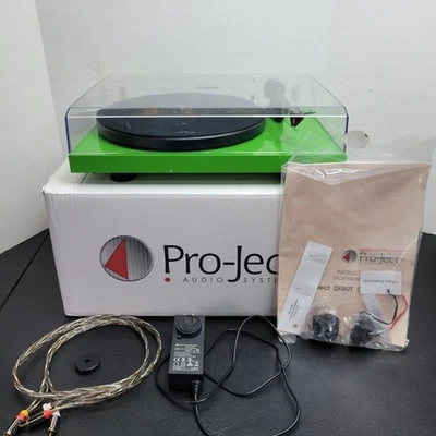 Pro-Ject Debut Carbon DC Turntable Rare Lime Green Ortofon 2M Red Cartridge - Image 1 of 4