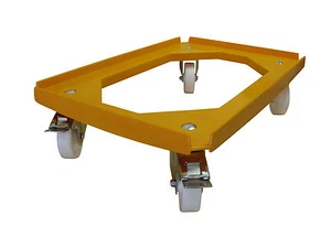 Transportroller 600x400mm gelb Kistenroller 4 Lenkrollen (2xFeststeller) 375kg - Bild 1 von 1