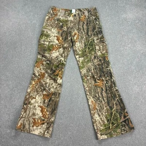 Realtree Trousers Womens 30x30 Brown Carpenter Camo Y2K Canvas Workwear Ladies - Picture 1 of 8
