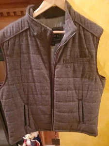 JOS A BANK RESERVE Wool Blend Brown Tweed Insulated Vest Zip, MEN SZ 2XL - Picture 1 of 8
