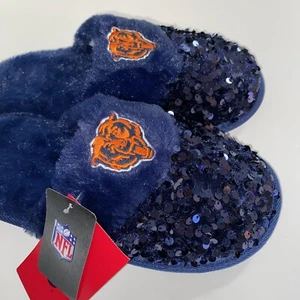 FOCO NFL Chicago Bears Sequined Clog Slippers Womens Size S 5-6 - Picture 1 of 8