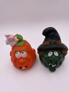 1989 Dan Dee Halloween Foam Jack O Lantern Pumpkin & Witch Lot Of 2  Damaged - Picture 1 of 8