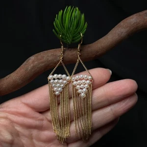 Perlenohrringe für Damen 925 Silber Natur Amulett Modeschmuck weiße Perlen - Bild 1 von 4