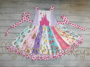 NEW Boutique Princess Ariel Cinderella Belle Rapunzel Girls Ruffle Twirl Dress - Picture 1 of 11