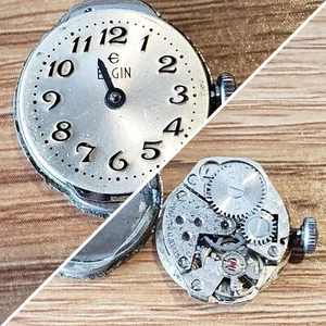 Elgin Watch Co 17 Jewels Random Working Vintage Uhrwerk Teile Reparatur WP1 - Bild 1 von 12