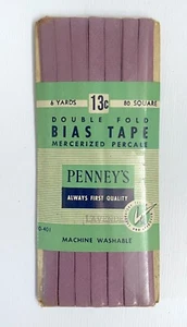 Vintage Penneys Double Fold Bias Tape 6 Yds Lavender Purple - Picture 1 of 2