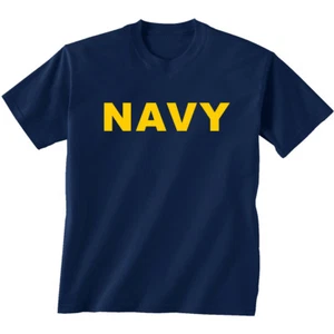 Azul marino Camiseta Mangas Cortas con Estampado en Oro - Adulto Pequeño a 5X - Imagen 1 de 1