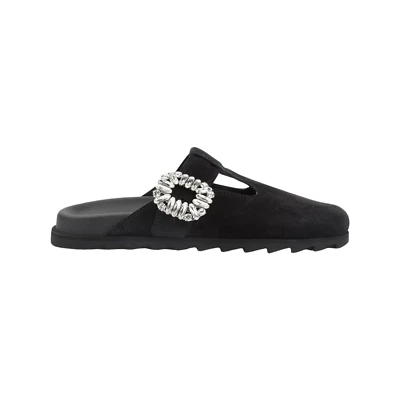 Mules ROGER VIVIER Slidy Viv' de cuero negro nuevas y auténticas Foto 1 de 3