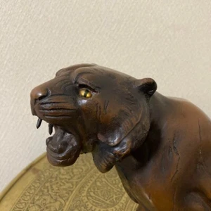 Old Japanese Bronze Roaring Tiger Statue Art Sculpture Weight 5.2 kg - Picture 1 of 19