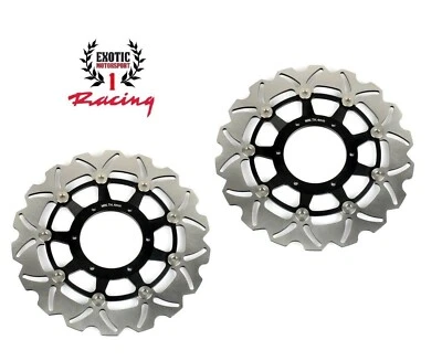 2 rotores de disco de freno delanteros para Honda CBR600F4i 2001-2007 rotores de onda negros Foto 1 de 4