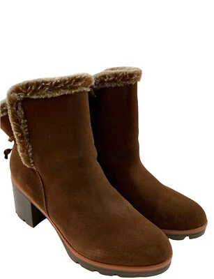 Stivali donna Naturalizer scamosciati con lacci taglia 11 polsino pelliccia marrone impermeabili NUOVI $160 - Immagine 1 di 4