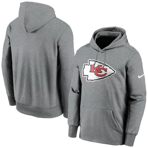 Kansas City Chiefs Nike Primary Logo Therma Pullover Hoodie H. GRAY Cover