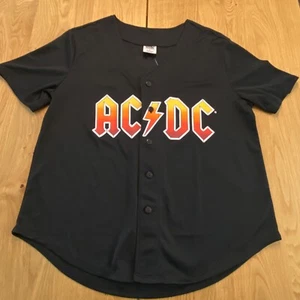 ACDC For Those About To Rock 2022 Jersey Baseball Black Men L Double sided Shirt - Picture 1 of 4