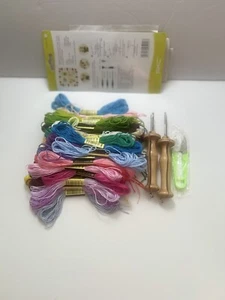 48 Embroidery Skeins 6 Strands Variety of Colors Bonus 2 Punch Needles & Cutter - Picture 1 of 17