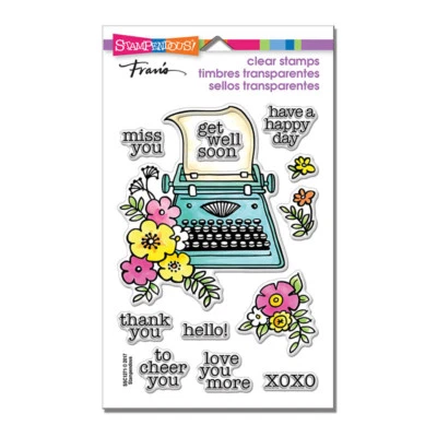 TYPEWRITER & Sayings CLEAR Unmounted Rubber Stamp Set STAMPENDOUS SSC1271 New - Image 1 of 4
