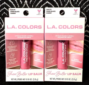 2pk LA COLORS BÁLSAMO LABIAL MANTECA DE KARITÉ NEGRO TRANSPARENTE CEREZA C69179 TINTES LABIOS BAYAS - Imagen 1 de 7