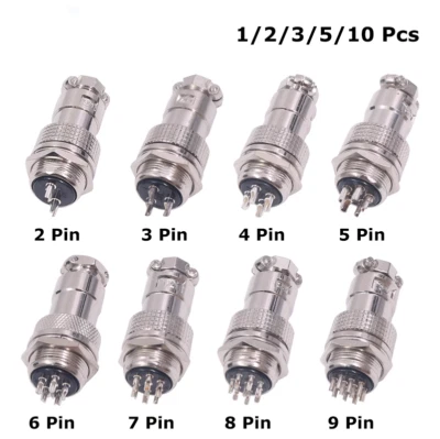 GX20 2/3/4/5-10Pin Aviation Plug Socket Male Female Connector Panel Metal - Image 1 of 4