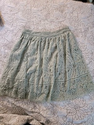 Falda de Encaje Forrada Xhilaration Talla XS Verde Menta Boho Foto 1 de 3