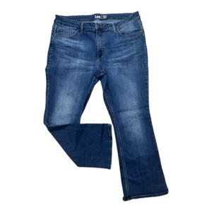 Lee Women Regular Fit Bot Cu Mid Rise Blue Denim Jeans Size 18P Cotton Blend - Picture 1 of 11