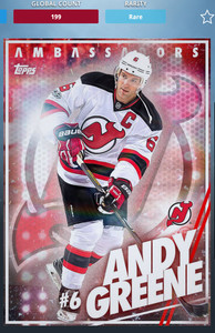 2017 TOPPS SKATE -DIGITAL- ANDY GREENE AMBASSADORS 199CC DEVILS