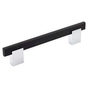 5x Eurobrücke Stil 3-3/4" Mitte Chrom Schwarz Schrank Ziehgriff 5-1/32" - Bild 1 von 4
