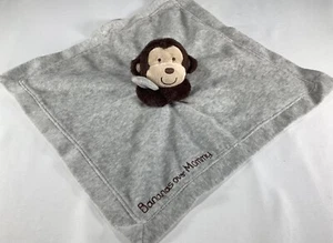 CARTER’S Bananas Over Mommy Monkey Lovey Security Blanket Rattle Gray Brown EUC - Picture 1 of 6