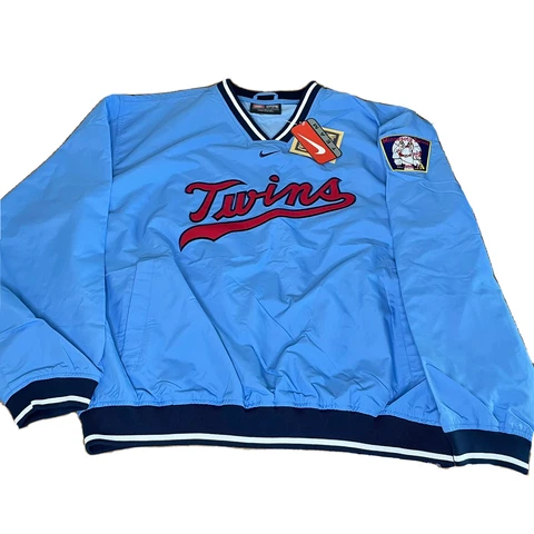 Vintage NOS Nike Minnesota Twins Center Swoosh Pullover Jacket Men's XXL 2XL NWT Cover