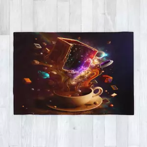 Interstellar Coffee II Blanket 120cm x 175cm, Space Elixir Cosmic Caffeine Drink - Picture 1 of 6