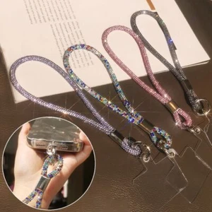 Glitter Rhinestone Phone Lanyard Diamond Crystal Keychain Phone Accessories - Photo 1 sur 21